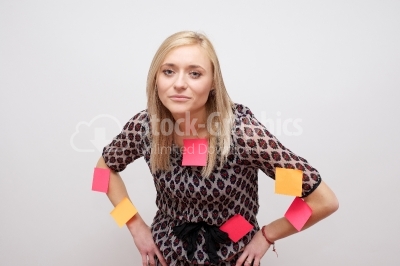  Lady with sticky notes
