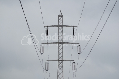 A photo of high voltage power lines