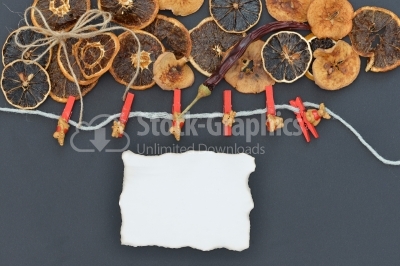 Abstract ornament with dried fruits