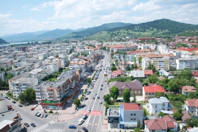 Aerial view in Piatra Neamt, Romania