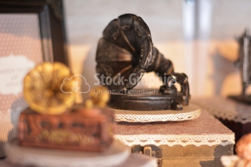 Ancient toy gramophone.