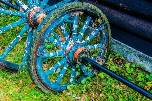 Antique wood wheels