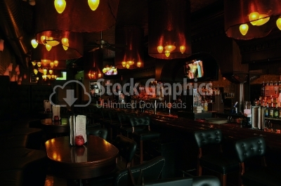 Bar and bottles - Stock Image