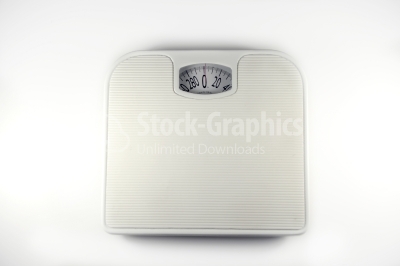 Bathroom scale on white background