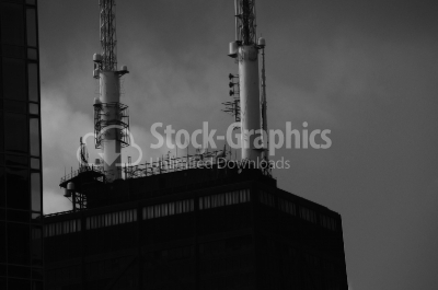 Black and white towers