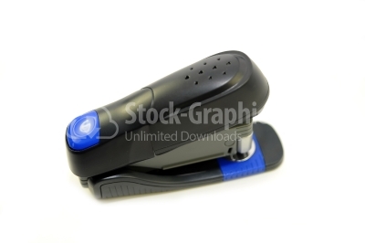 Black professional stapler isolated on white background