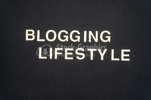 BLOGGING LIFESTYLE word written on dark paper background. BLOGGING LIFESTYLE text for your concepts