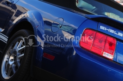 Blue Car headlight - Stock Image