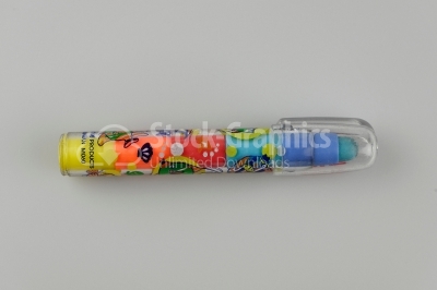 Blue Marker Pen Isolated on White - Stock Image
