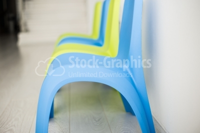 Blue plastic chair