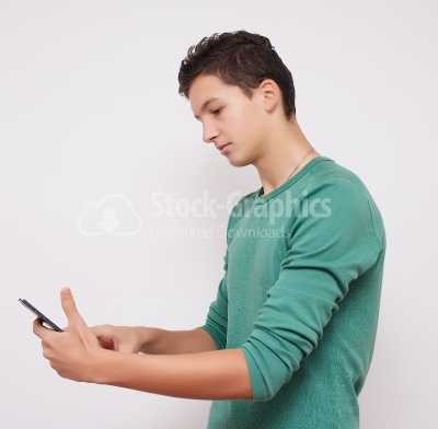 Calculating business young man - Stock Image
