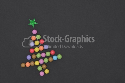 Candies Christmas tree with green star