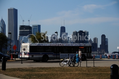 Chicago bus - Stock Image