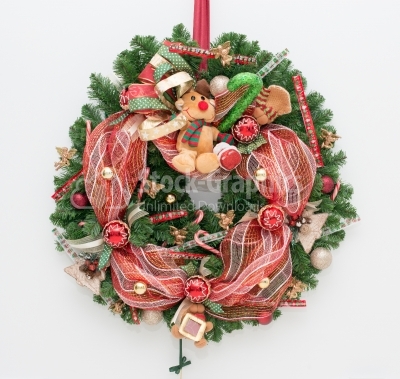 Christmas wreath with reindeer
