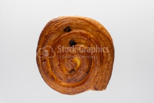 Cinnamon rolls isolated on white background top view