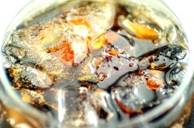 Cola drink and ice