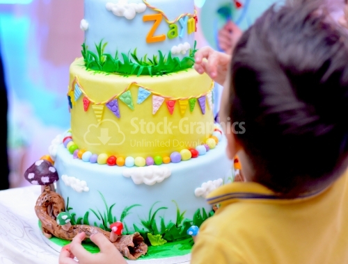 Colorful cake for children