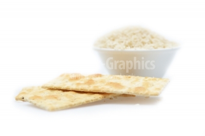 Cracker with rice bowl