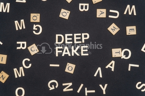 DEEP FAKE word written on dark paper background. DEEP FAKE text for your concepts