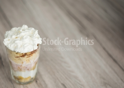 Dessert with lots of whipped cream