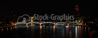 Downtown skyline detail at night - Stock Image