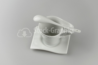 Empty white cup image - Stock Image