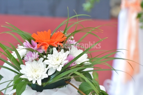Flowers for wedding ceremony party