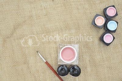 Four uv color gel and one builder pink gel 