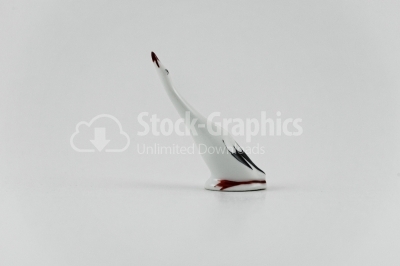 Goose porcelain figurine on white