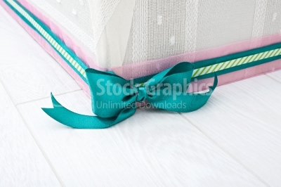 Green bow over gift box
