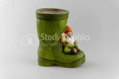 Green pottery boot image