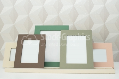 Group of blank picture frames