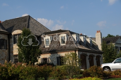 House and Garden - Stock Image