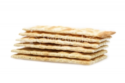 Image of saltine crackers on white background