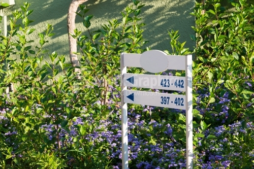 Information Sign in a garden