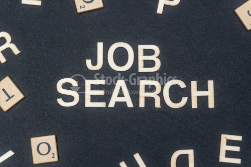 JOB SEARCH word written on dark paper background. JOB SEARCH text for your concepts