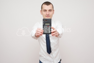Man Using a Calculator