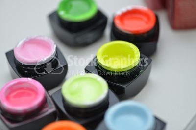 Many colors of uv gel nails