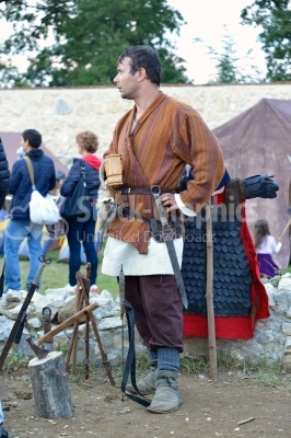 Medieval peasant in ancient costume