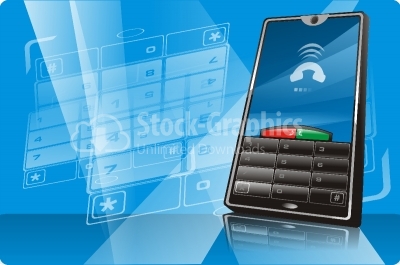 Modern communication technology illustration with mobile phone a