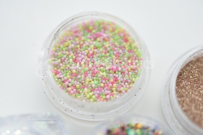 Nail glitters with small Multicolored Balls of Bead