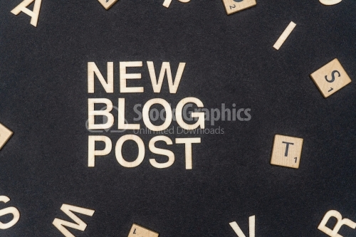 NEW BLOG POST word written on dark paper background. NEW BLOG POST text for your concepts