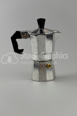 Old aluminum coffee maker photo