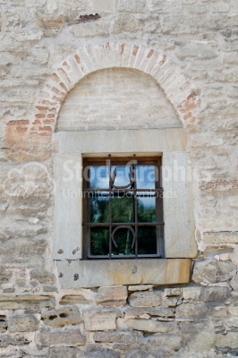 Old window on wall