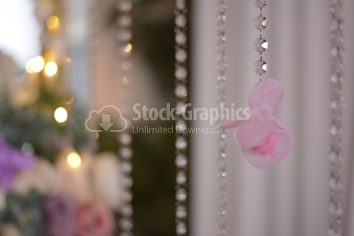 Pink flower on a diamond rope