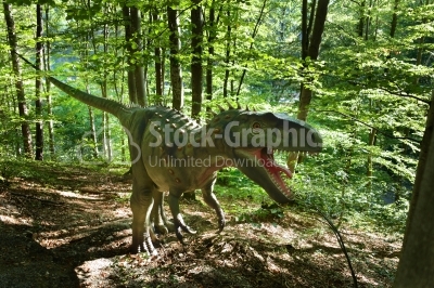Plastic Model of a dinosaur in Dino Parc in Rasnov, Romania