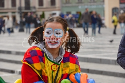 Portrait of clown with makeup