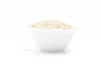 Raw rice in a bowl
