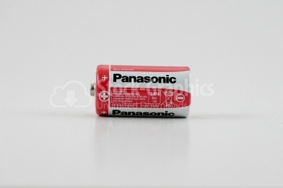 Red Battery on horizontal - Stock Image