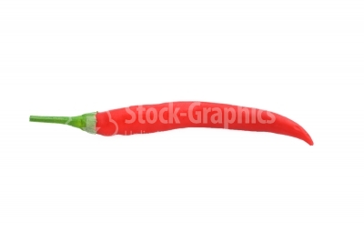 Red chilli pepper isolated on white background
